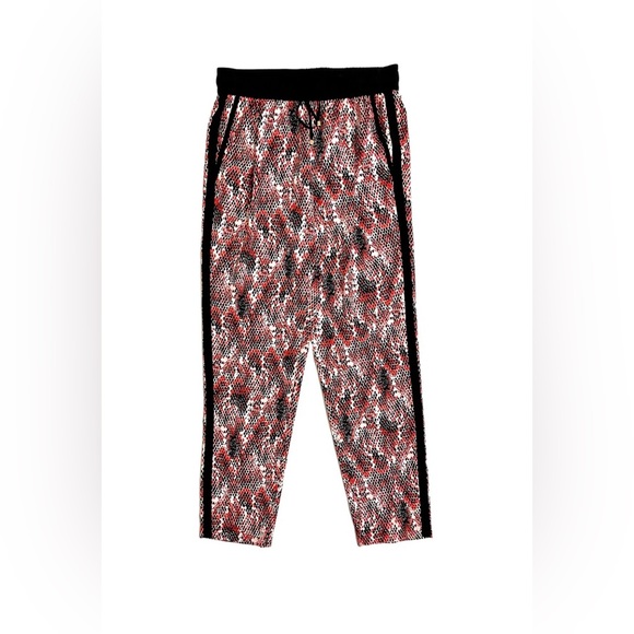 Calvin Klein Pants - Calvin Klein Jogger Pants Red Black White Snake Print Drawstring Pants SZ S